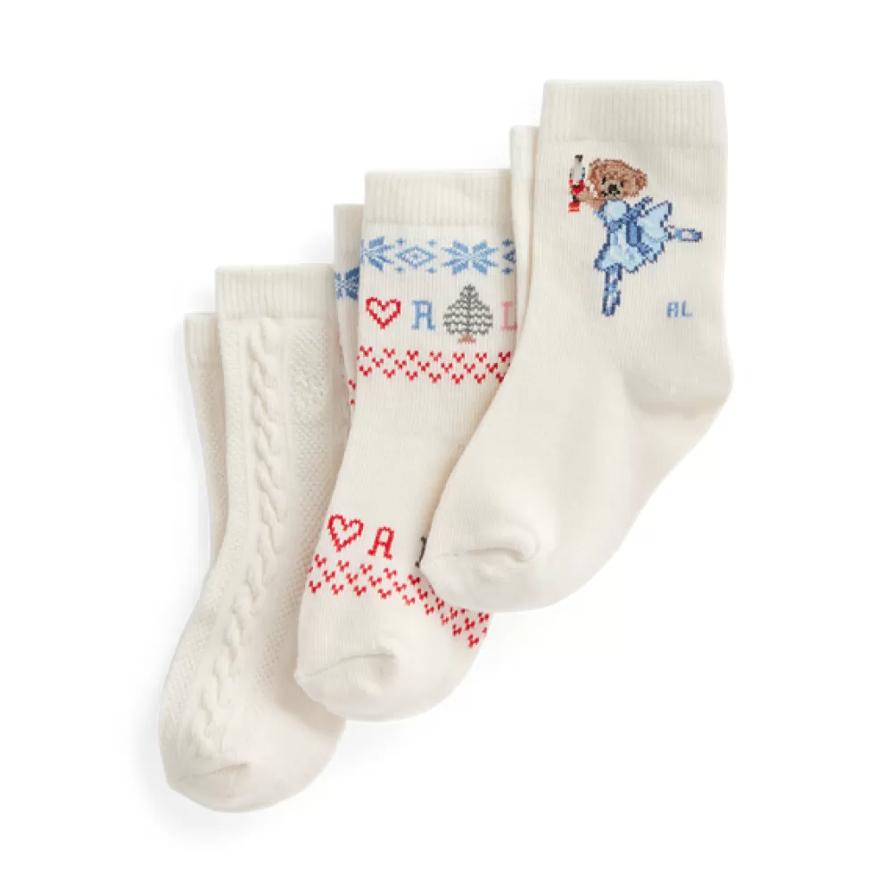 Schuhe Und Accessoires>Ralph Lauren Schuhe Und Accessoires 3er-Pack Crew-Socken mit Polo Bear für Baby | ® DE