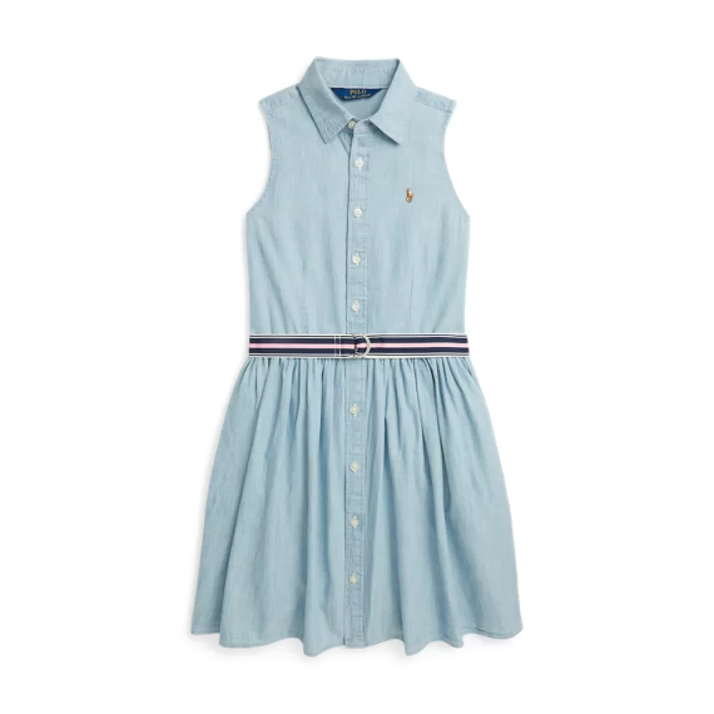 Kleidung Für Besonders Anlässe | Kleider Und Jumpsuits>Ralph Lauren Kleidung Für Besonders Anlässe | Kleider Und Jumpsuits Baumwoll-Chambray-Hemdkleid mit Gürtel für Children | ® DE