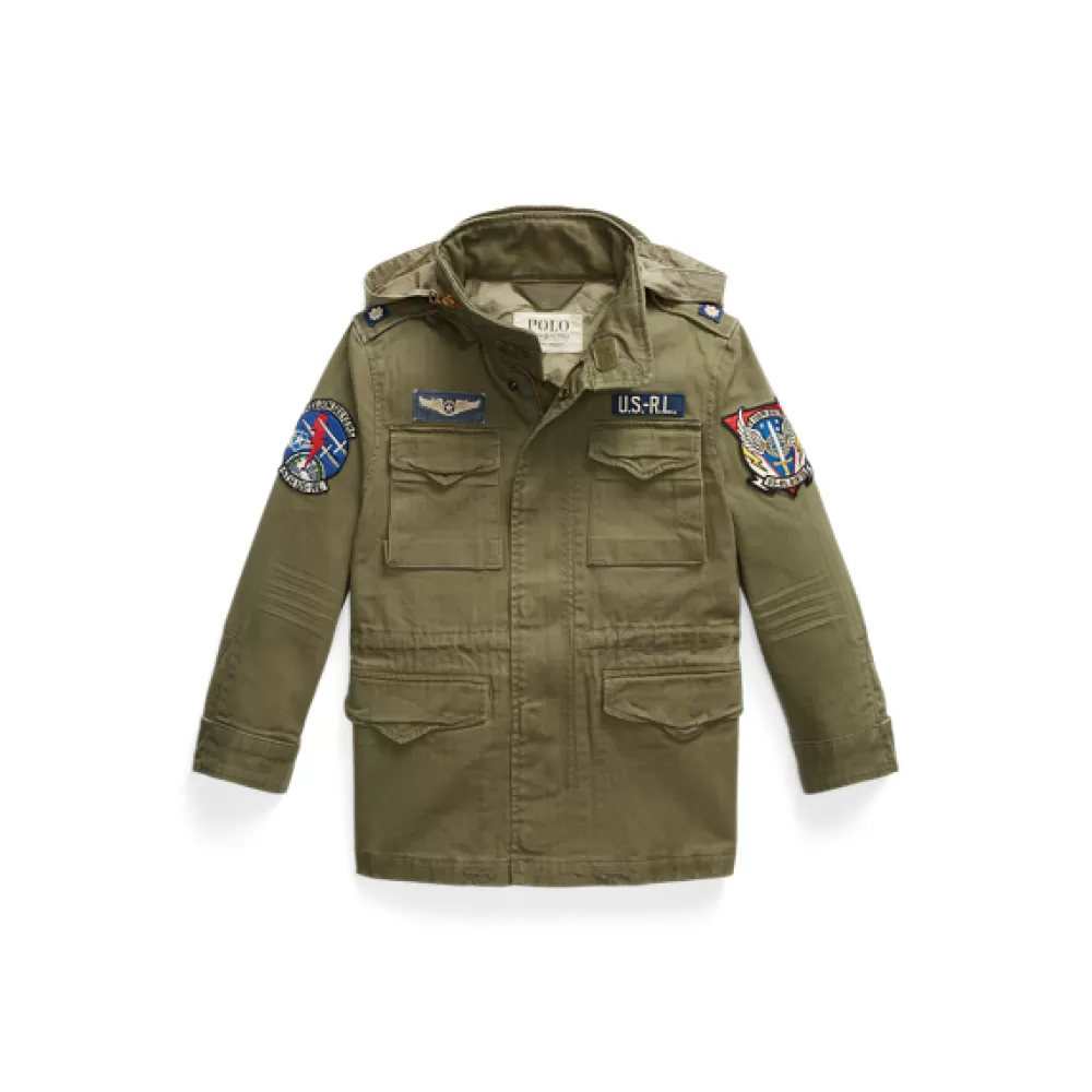 Jacken Und Mäntel>Ralph Lauren Jacken Und Mäntel Baumwoll-Feldjacke mit Fischgratmuster für Children | ® DE