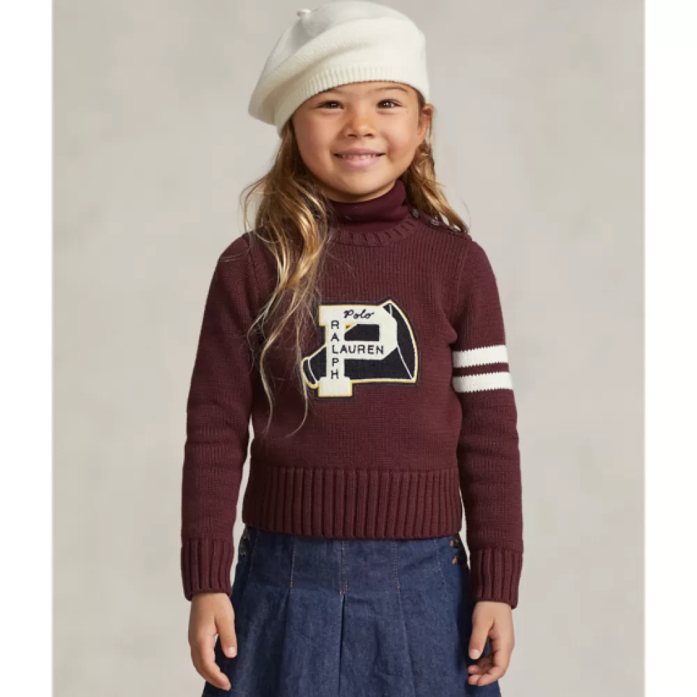 Pullover Und Strickjacken>Ralph Lauren Pullover Und Strickjacken Baumwollpullover mit College-Aufnäher für Children | ® DE