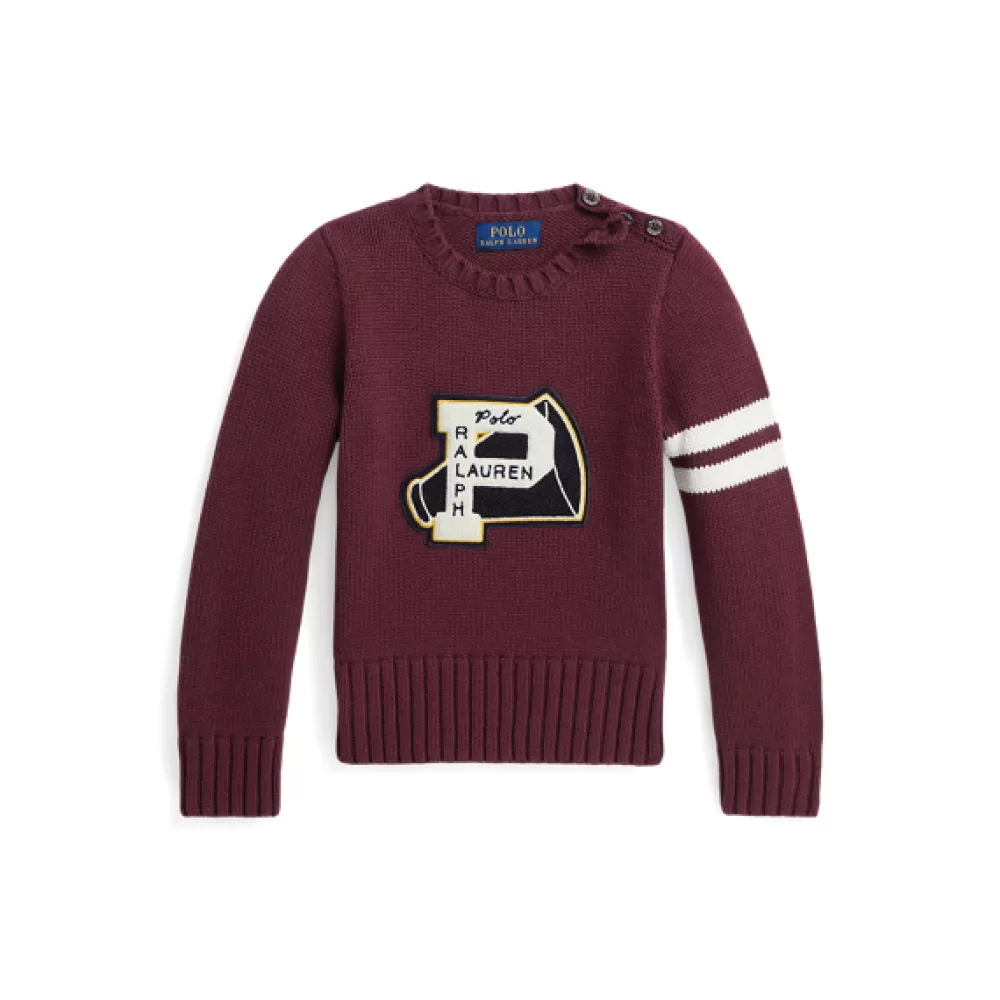 Pullover Und Strickjacken>Ralph Lauren Pullover Und Strickjacken Baumwollpullover mit College-Aufnäher für Children | ® DE