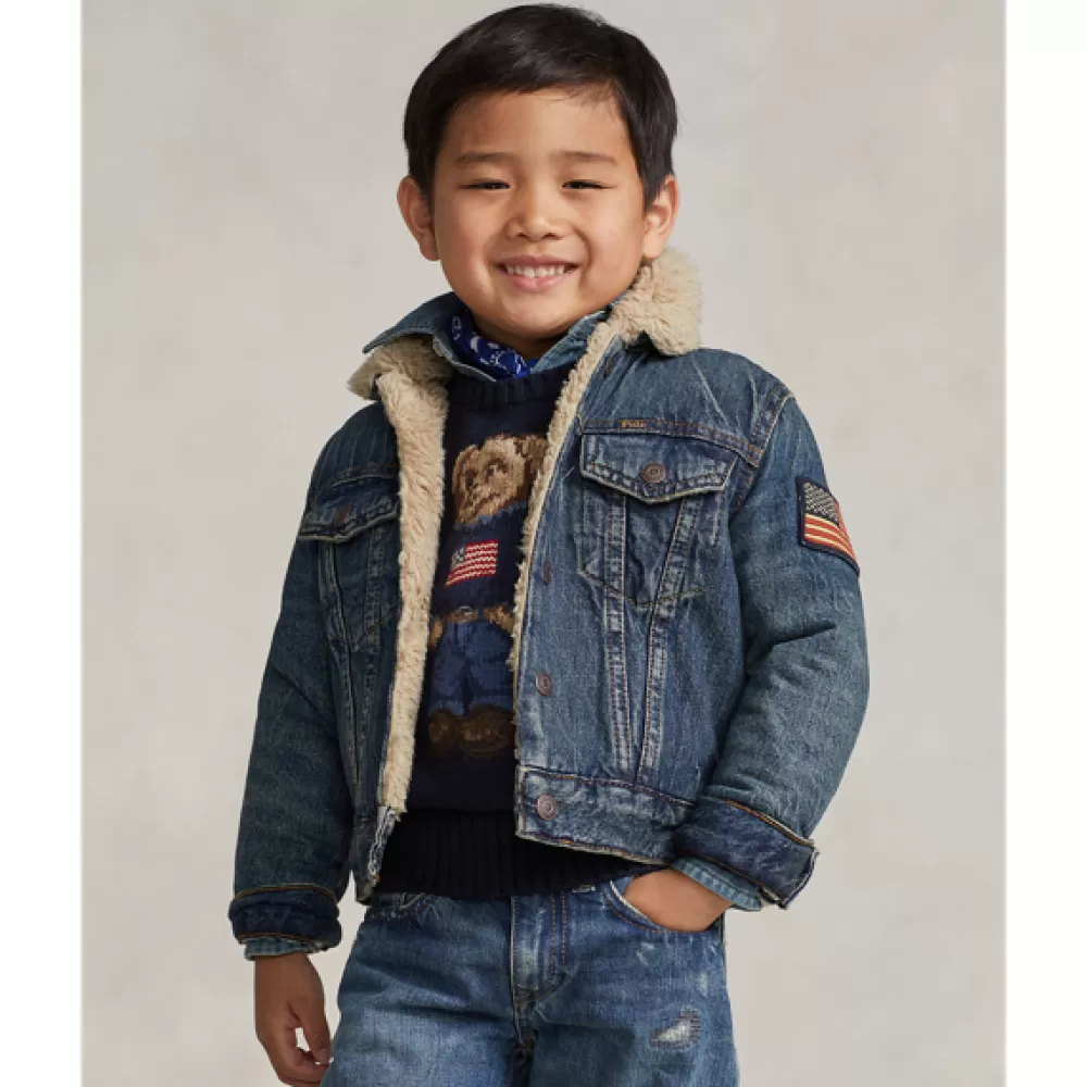 Jacken Und Mäntel>Ralph Lauren Jacken Und Mäntel Denim-Truckerjacke mit Fleecefutter für Children | ® DE