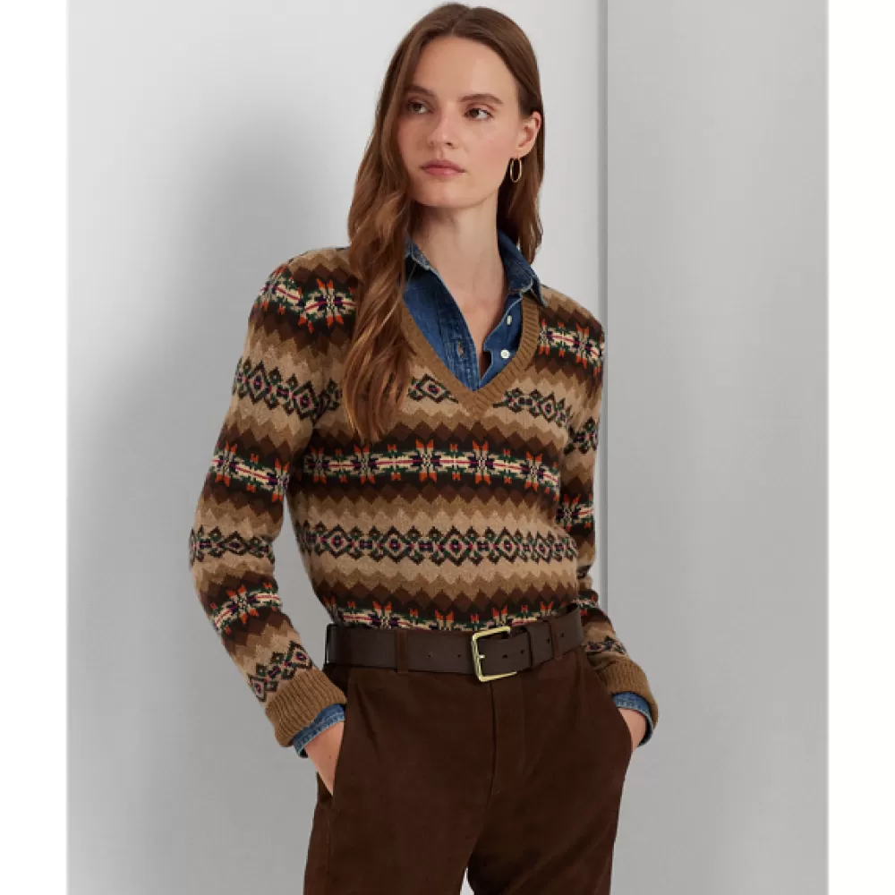 Alles Zeigen>Ralph Lauren Alles Zeigen Fair-Isle-Pullover mit V-Ausschnitt für Women | ® DE