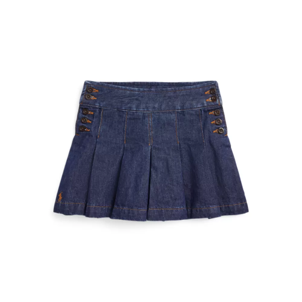 Mädchen 1½-6½ Jahre>Ralph Lauren Mädchen 1½-6½ Jahre Faltenrock aus Baumwolldenim für Children | ® DE