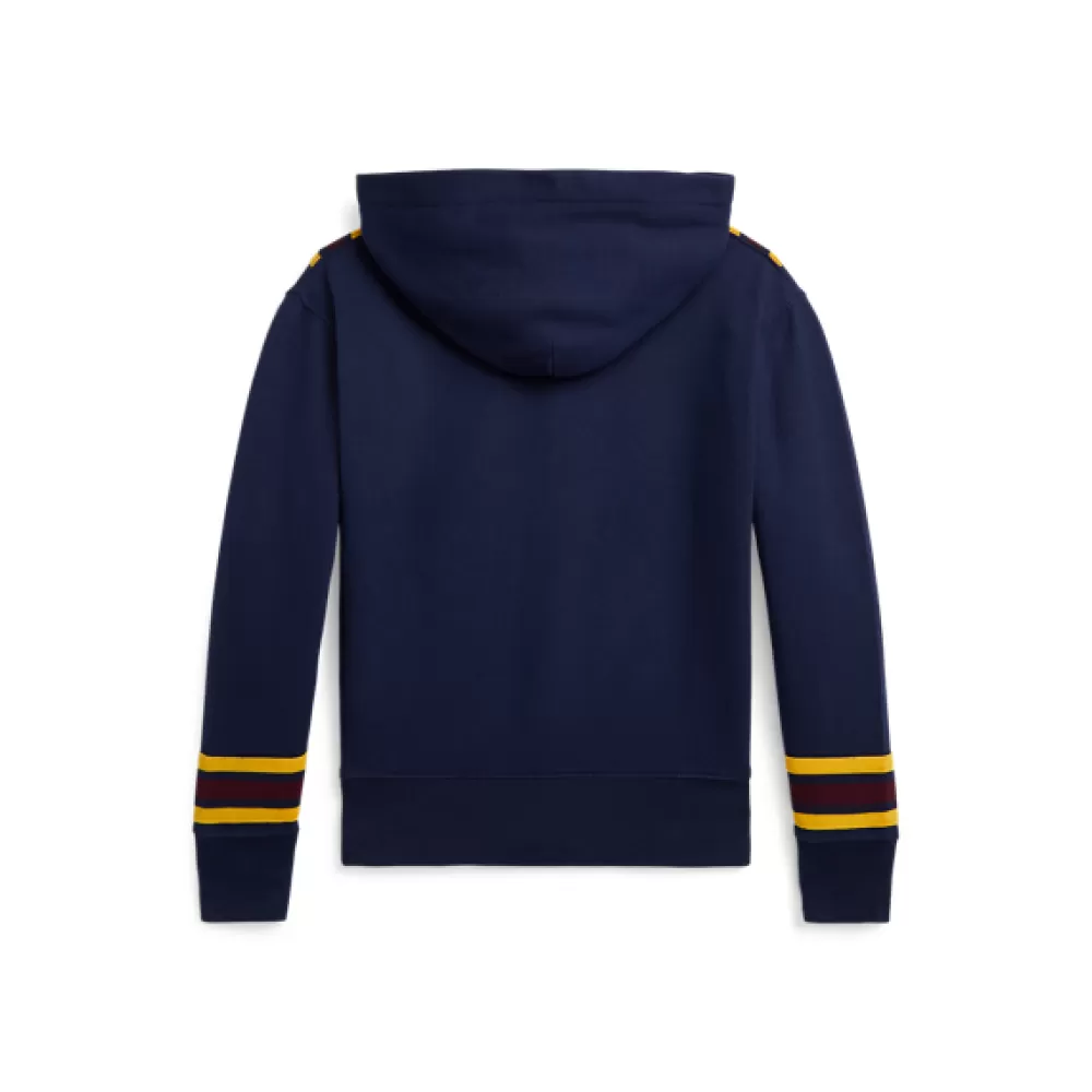 Sportbekleidung | Mädchen 7-14 Jahre>Ralph Lauren Sportbekleidung | Mädchen 7-14 Jahre Fleece-Kapuzenkleid mit Cricket-Streifen für Children | ® DE