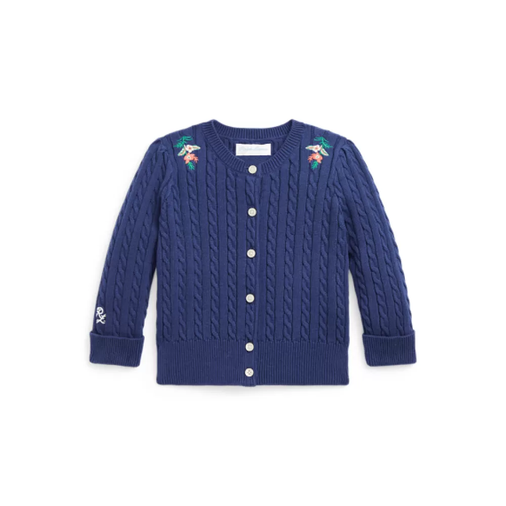 Pullover & Strickjacken>Ralph Lauren Pullover & Strickjacken Geblümte Strickjacke mit Mini-Zopfmuster für Baby | ® DE