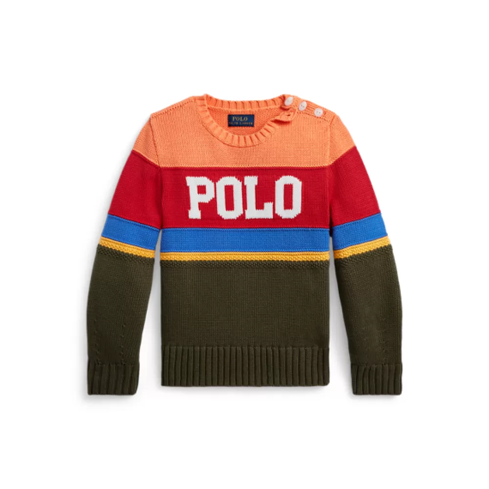 Pullover Und Strickjacken>Ralph Lauren Pullover Und Strickjacken Gestreifter Baumwollpullover mit Logo für Children | ® DE