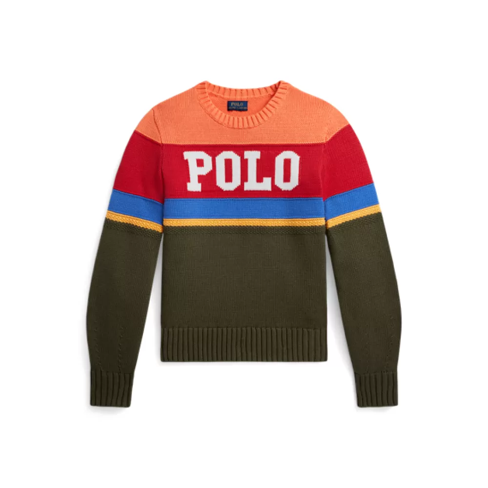 Pullover Und Strickjacken>Ralph Lauren Pullover Und Strickjacken Gestreifter Baumwollpullover mit Logo für Children | ® DE