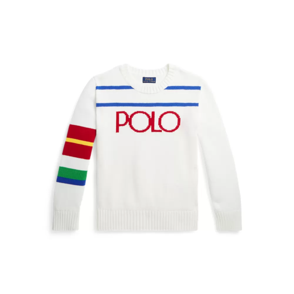 Pullover Und Strickjacken>Ralph Lauren Pullover Und Strickjacken Gestreifter Baumwollpullover mit Logo für Children | ® DE