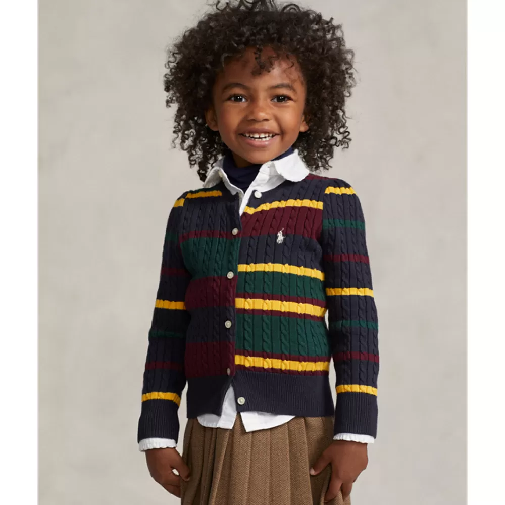 Pullover Und Strickjacken>Ralph Lauren Pullover Und Strickjacken Gestreifter Cardigan mit Mini-Zopfmuster für Children | ® DE