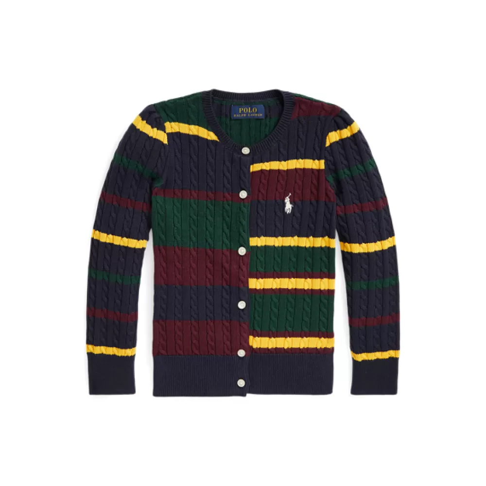 Pullover Und Strickjacken>Ralph Lauren Pullover Und Strickjacken Gestreifter Cardigan mit Mini-Zopfmuster für Children | ® DE