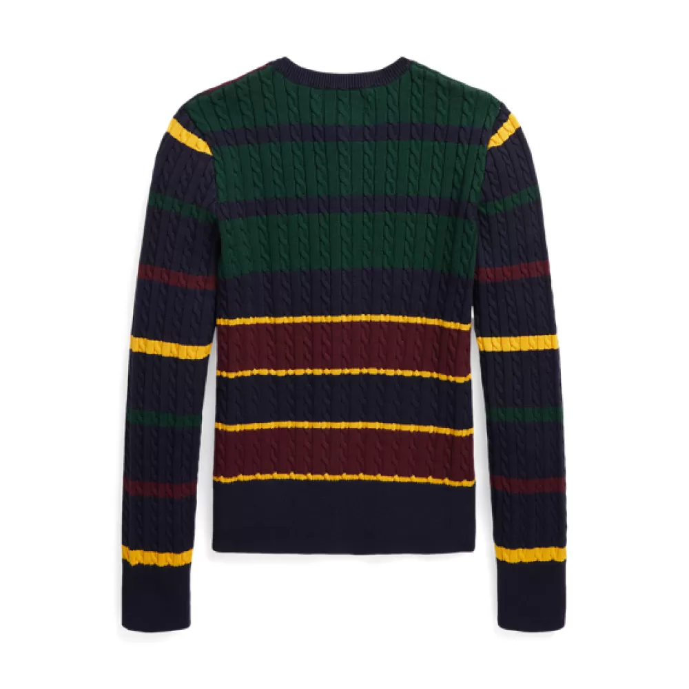 Pullover Und Strickjacken | Mädchen 7-14 Jahre>Ralph Lauren Pullover Und Strickjacken | Mädchen 7-14 Jahre Gestreifter Cardigan mit Mini-Zopfmuster für Children | ® DE