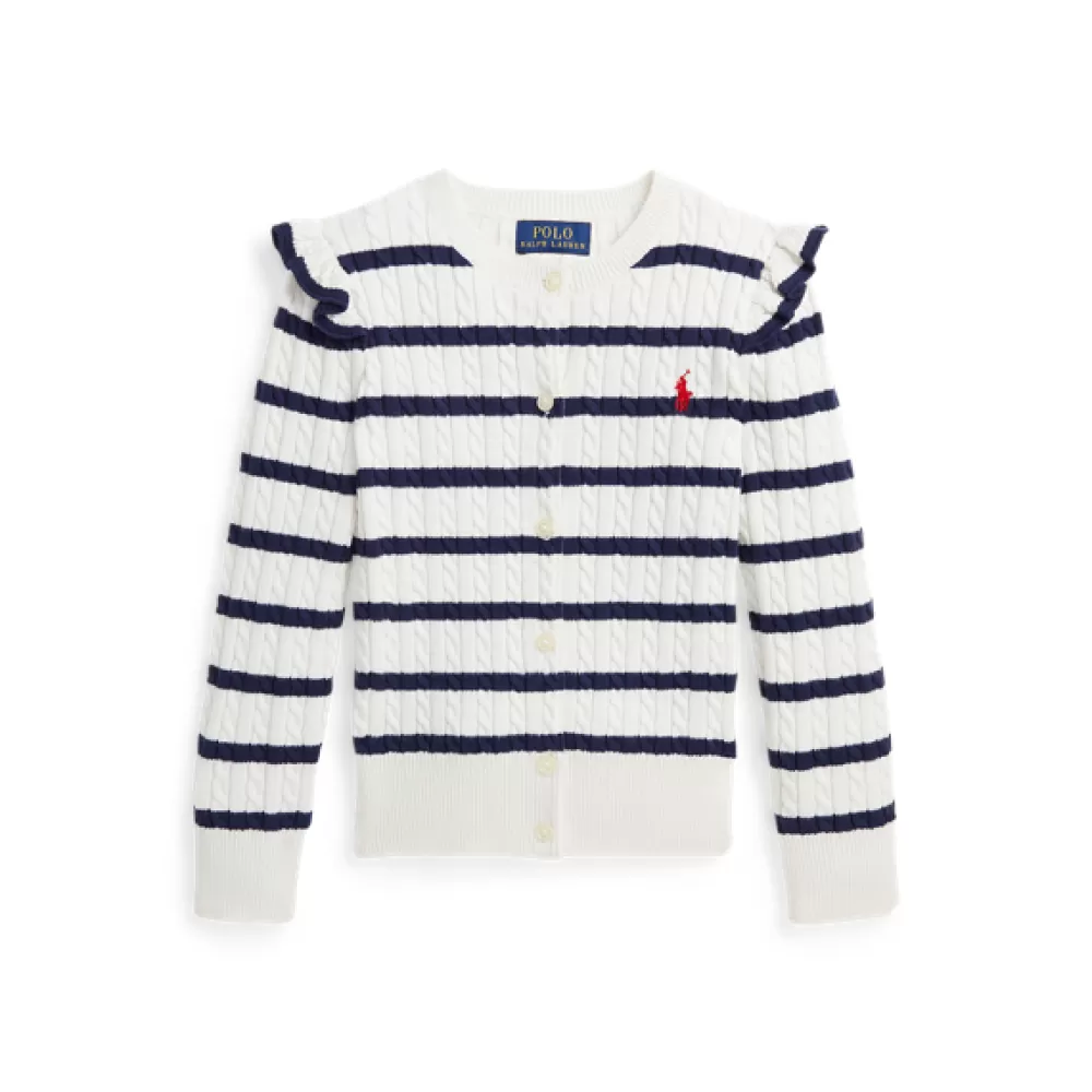 Pullover Und Strickjacken>Ralph Lauren Pullover Und Strickjacken Gestreifter Cardigan mit Mini-Zopfmuster für Children | ® DE