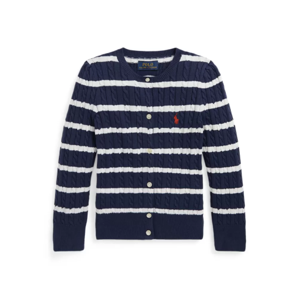 Pullover Und Strickjacken>Ralph Lauren Pullover Und Strickjacken Gestreifter Cardigan mit Mini-Zopfmuster für Children | ® DE