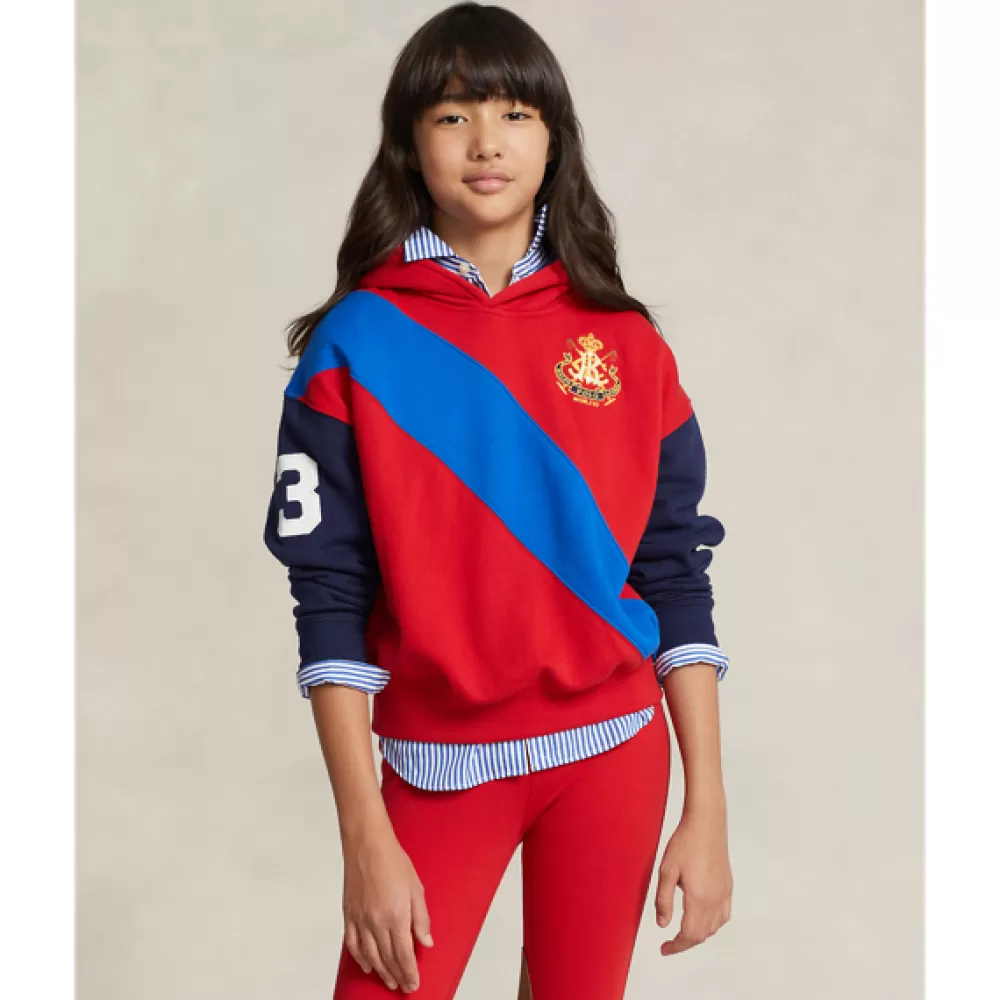 Sportbekleidung | Mädchen 7-14 Jahre>Ralph Lauren Sportbekleidung | Mädchen 7-14 Jahre Gestreifter Kapuzenpullover mit Wappen für Children | ® DE