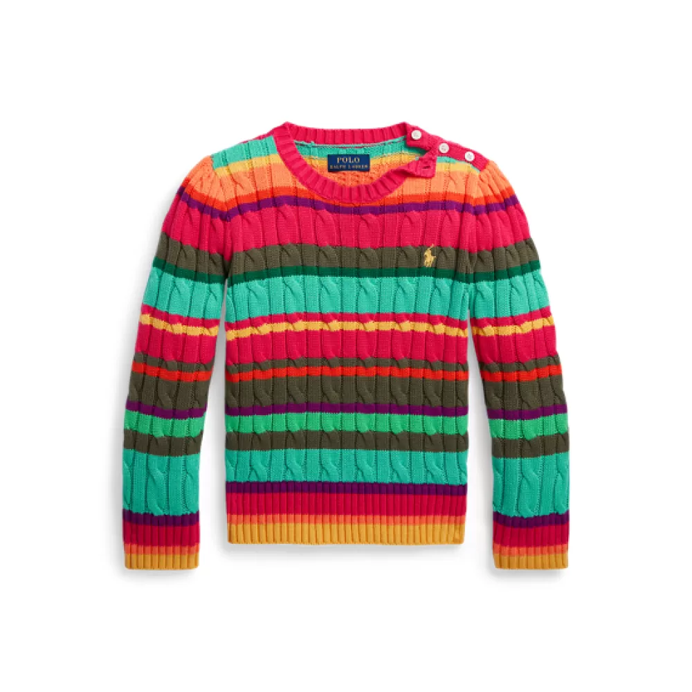 Pullover Und Strickjacken>Ralph Lauren Pullover Und Strickjacken Gestreifter Pullover mit Zopfmuster für Children | ® DE