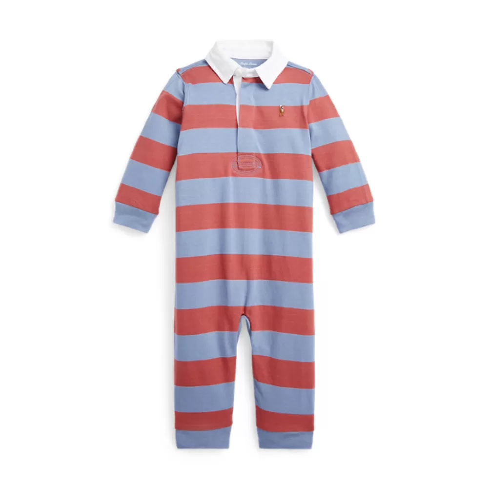 Bodys & Strampler | Grundausstattung Für Neugeborene>Ralph Lauren Bodys & Strampler | Grundausstattung Für Neugeborene Gestreifter Rugby-Strampler aus Jersey für Baby | ® DE