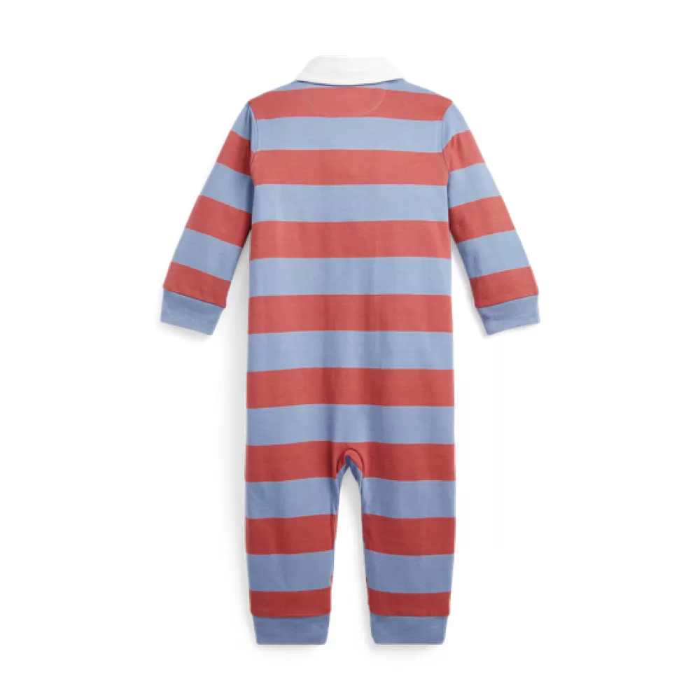 Bodys & Strampler | Grundausstattung Für Neugeborene>Ralph Lauren Bodys & Strampler | Grundausstattung Für Neugeborene Gestreifter Rugby-Strampler aus Jersey für Baby | ® DE