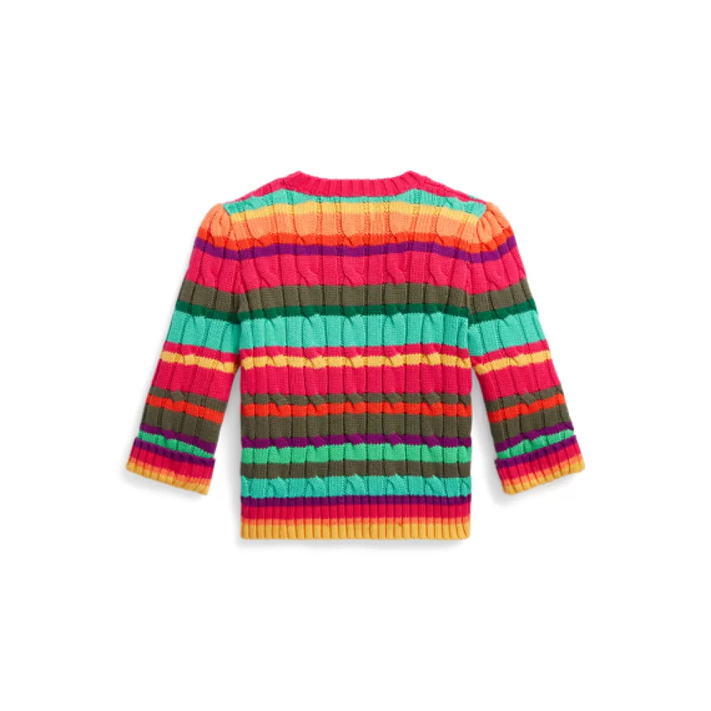 Pullover & Strickjacken>Ralph Lauren Pullover & Strickjacken Gestreifter Zopfmuster-Baumwollpullover für Baby | ® DE