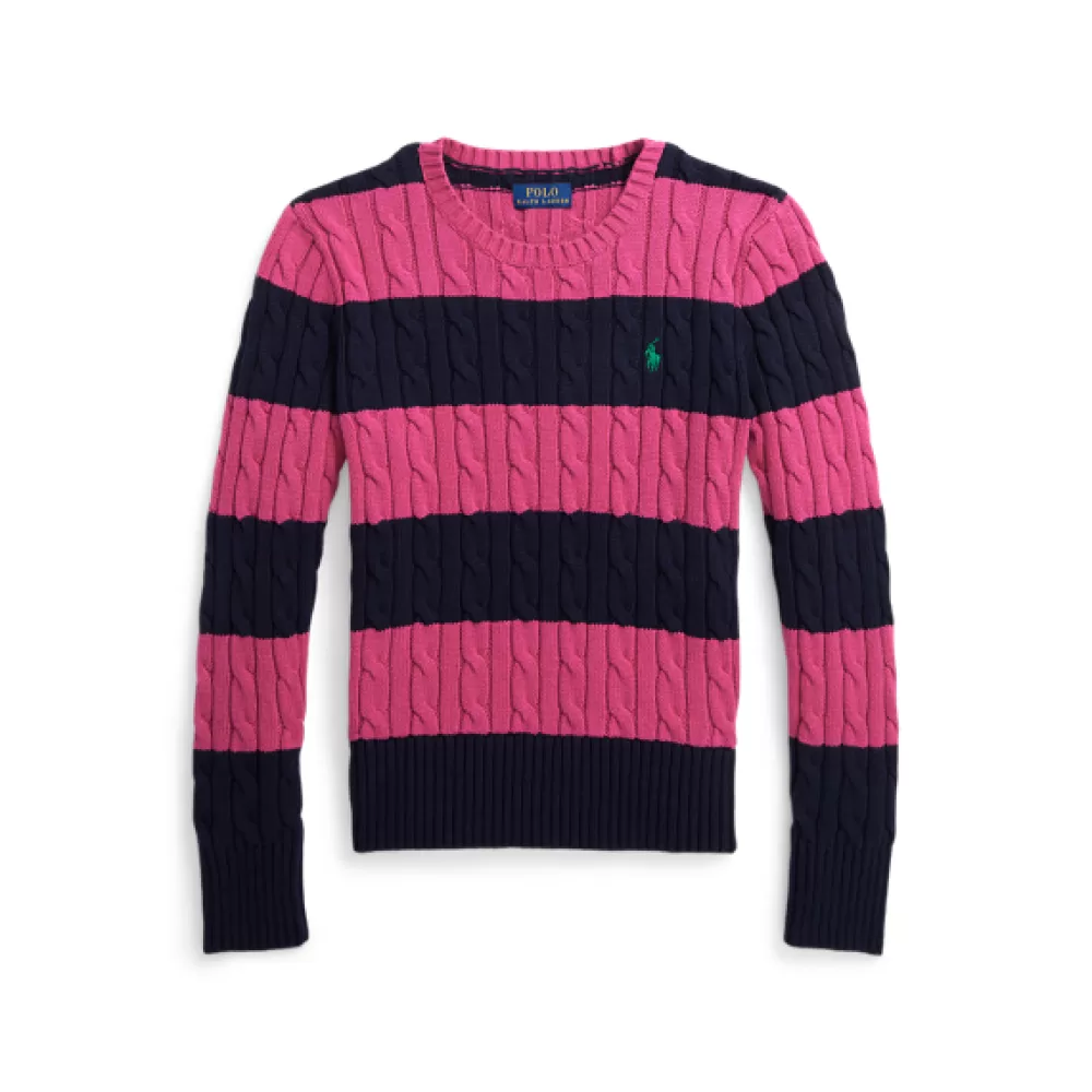 Pullover Und Strickjacken>Ralph Lauren Pullover Und Strickjacken Gestreifter Zopfmuster-Baumwollpullover für Children | ® DE