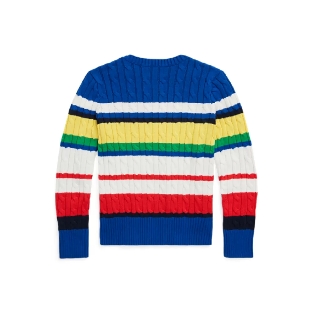 Pullover Und Strickjacken>Ralph Lauren Pullover Und Strickjacken Gestreifter Zopfmuster-Baumwollpullover für Children | ® DE