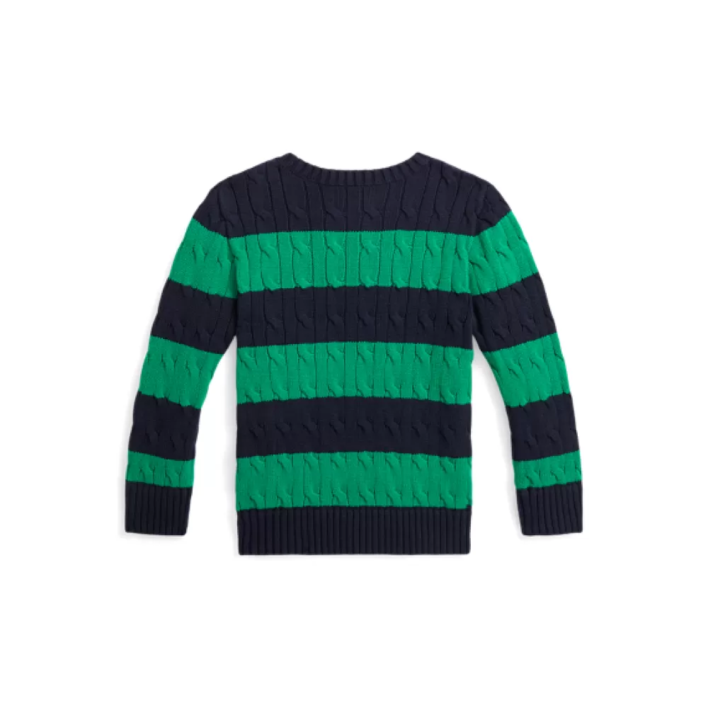 Pullover Und Strickjacken>Ralph Lauren Pullover Und Strickjacken Gestreifter Zopfmuster-Baumwollpullover für Children | ® DE