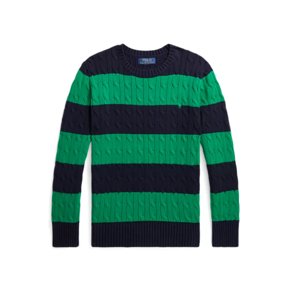 Pullover Und Strickjacken>Ralph Lauren Pullover Und Strickjacken Gestreifter Zopfmuster-Baumwollpullover für Children | ® DE