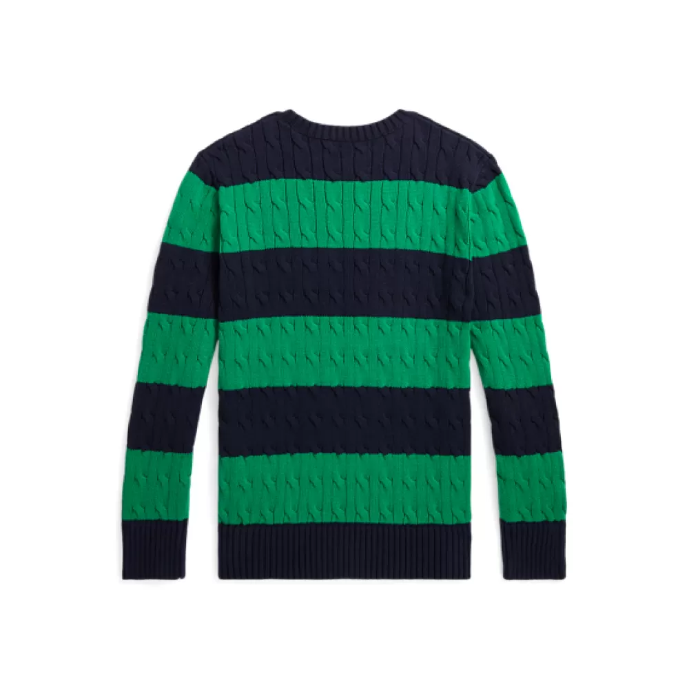 Pullover Und Strickjacken>Ralph Lauren Pullover Und Strickjacken Gestreifter Zopfmuster-Baumwollpullover für Children | ® DE