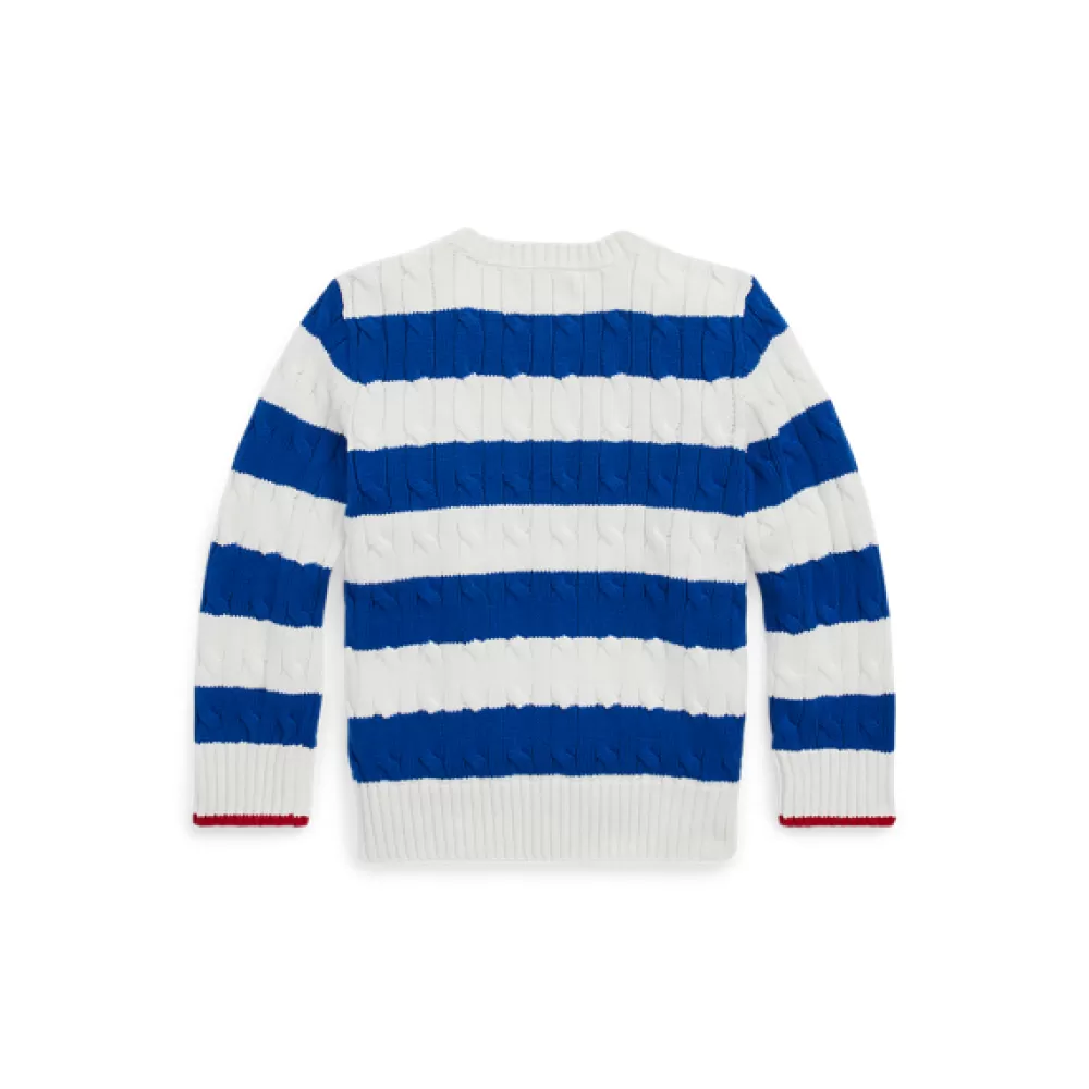 Pullover Und Strickjacken | Jungen 1½-6 Jahre>Ralph Lauren Pullover Und Strickjacken | Jungen 1½-6 Jahre Gestreifter Zopfmuster-Baumwollpullover für Children | ® DE