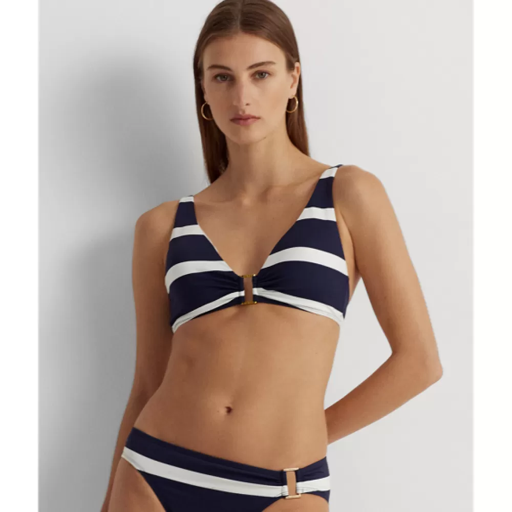 Bade- Und Strandmode>Ralph Lauren Bade- Und Strandmode Gestreiftes Bikinitop mit Ring für Women | ® DE