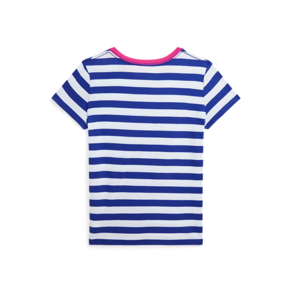 Mädchen | T-Shirts Und Sweatshirts>Ralph Lauren Mädchen | T-Shirts Und Sweatshirts Gestreiftes Jersey-T-Shirt mit Polo Bear für Children | ® DE