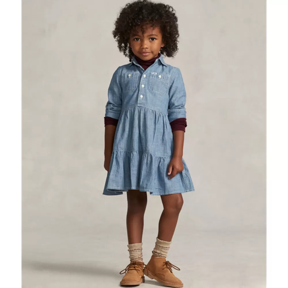 Mädchen 1½-6½ Jahre>Ralph Lauren Mädchen 1½-6½ Jahre Gestuftes Chambray-Hemdkleid für Children | ® DE