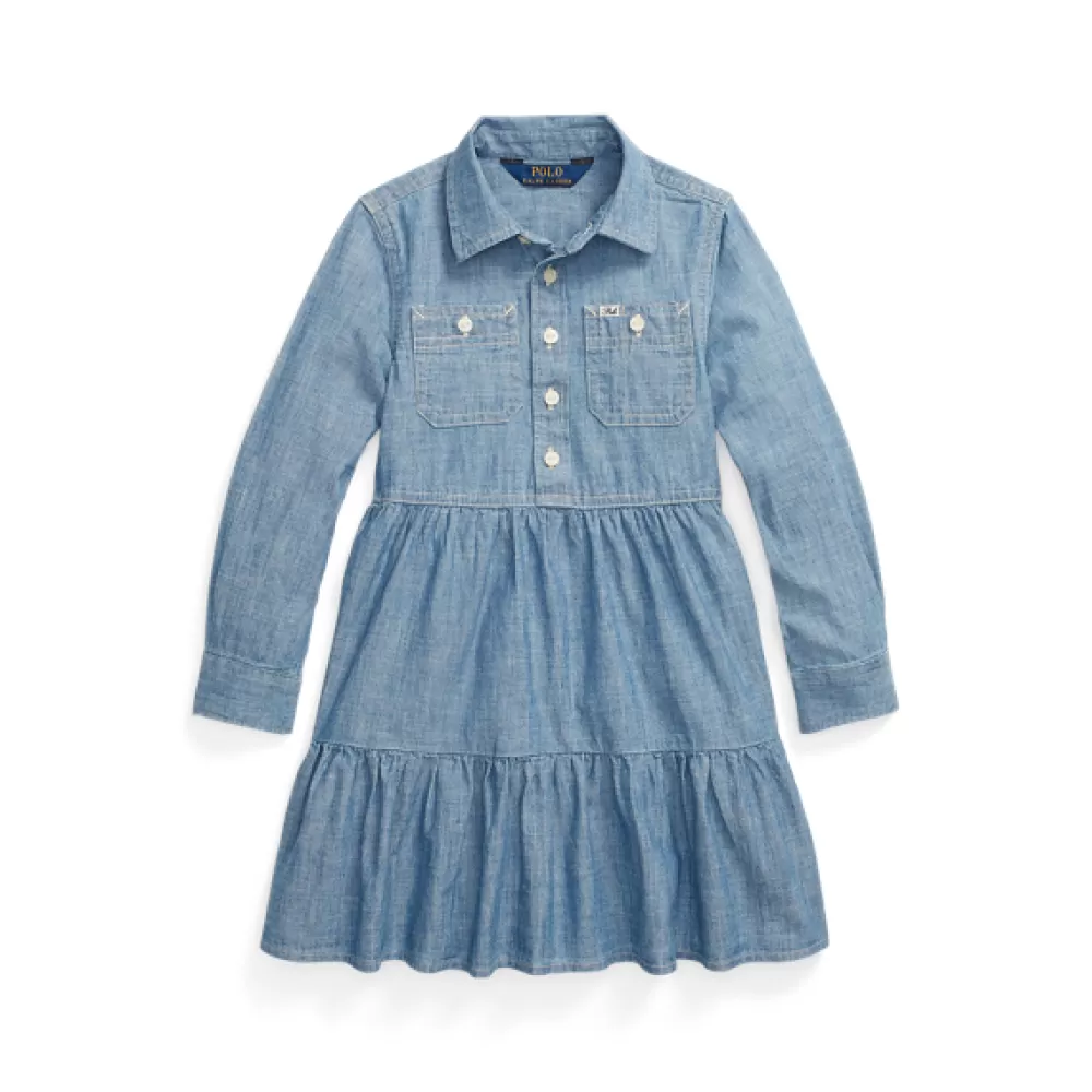 Mädchen 1½-6½ Jahre>Ralph Lauren Mädchen 1½-6½ Jahre Gestuftes Chambray-Hemdkleid für Children | ® DE