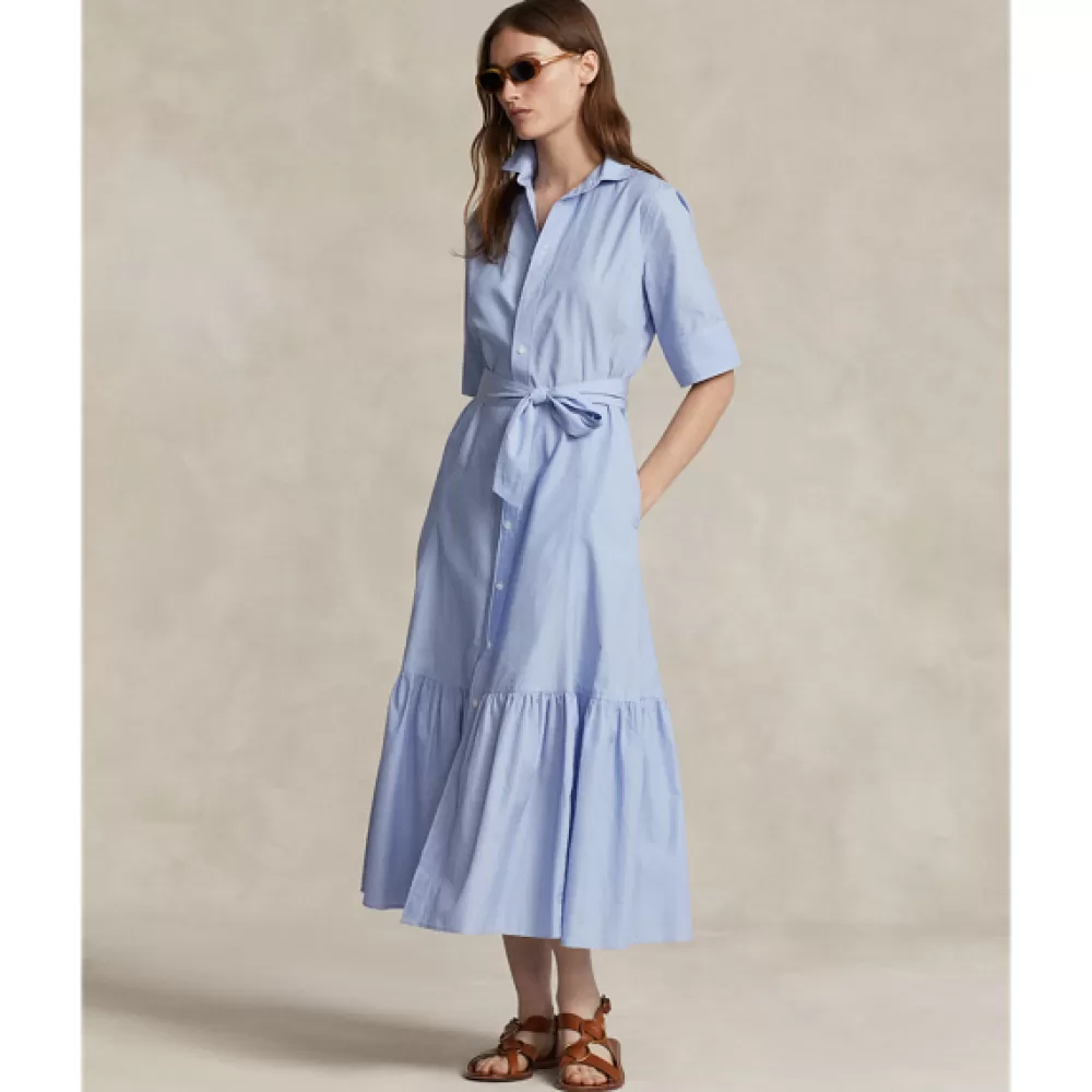 Kleider Und Jumpsuits>Ralph Lauren Kleider Und Jumpsuits Gestuftes Hemdkleid aus Baumwolle für Women | ® DE