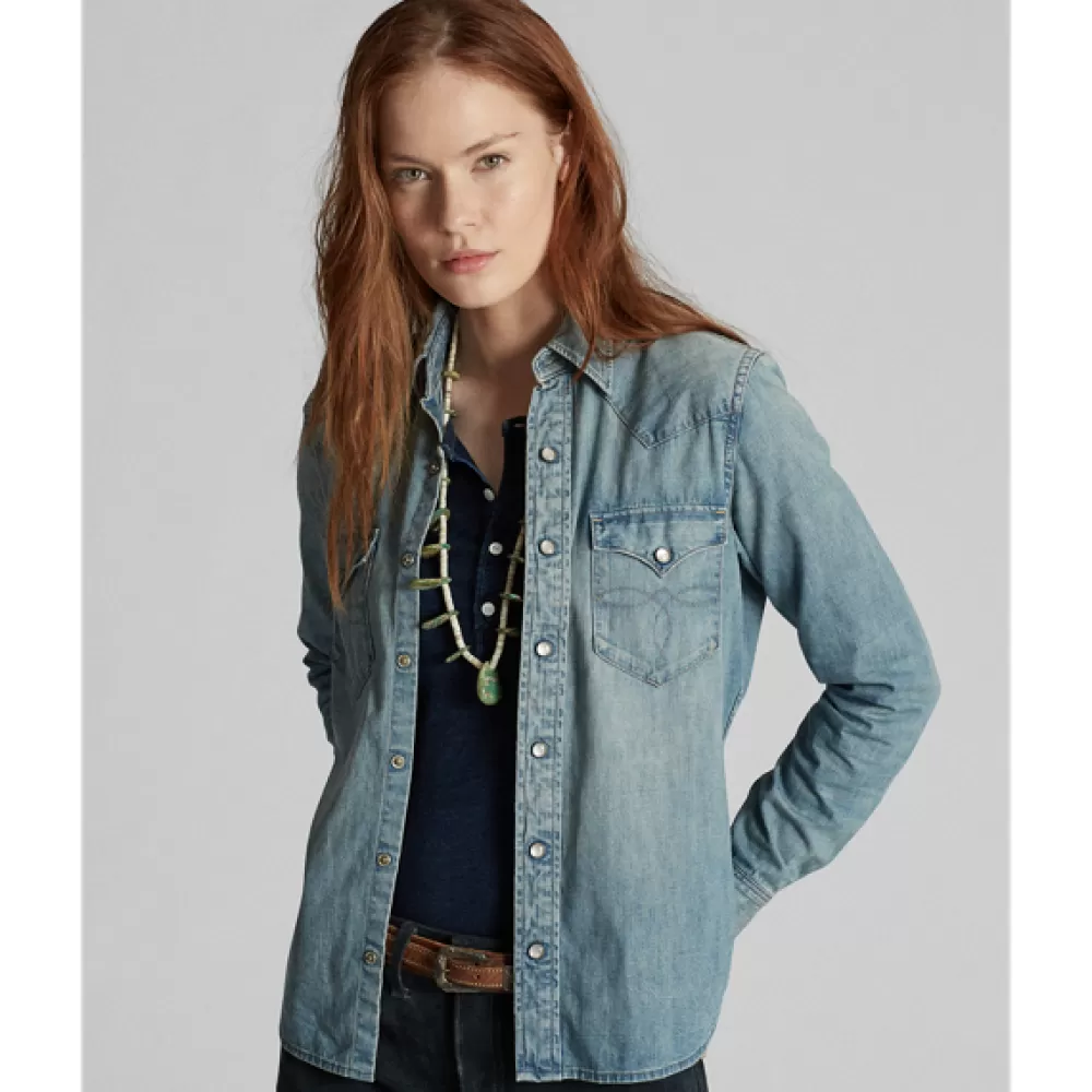 Denim>Ralph Lauren Denim Indigo Denim Western Shirt | DE