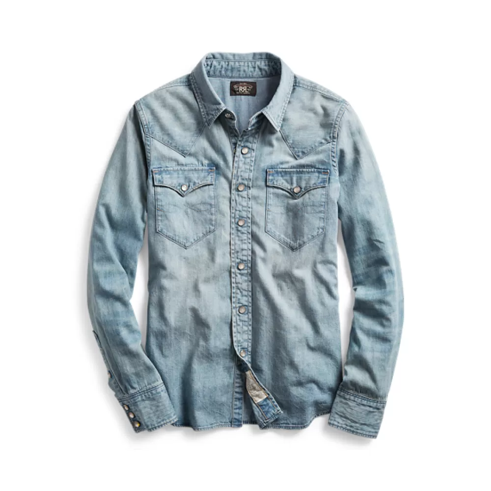 Denim>Ralph Lauren Denim Indigo Denim Western Shirt | DE