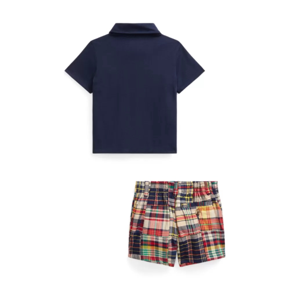 Ihr Erster Frühling | Outfits Und Geschenksets>Ralph Lauren Ihr Erster Frühling | Outfits Und Geschenksets Jersey-Poloshirt und Madras-Shorts für Baby | ® DE