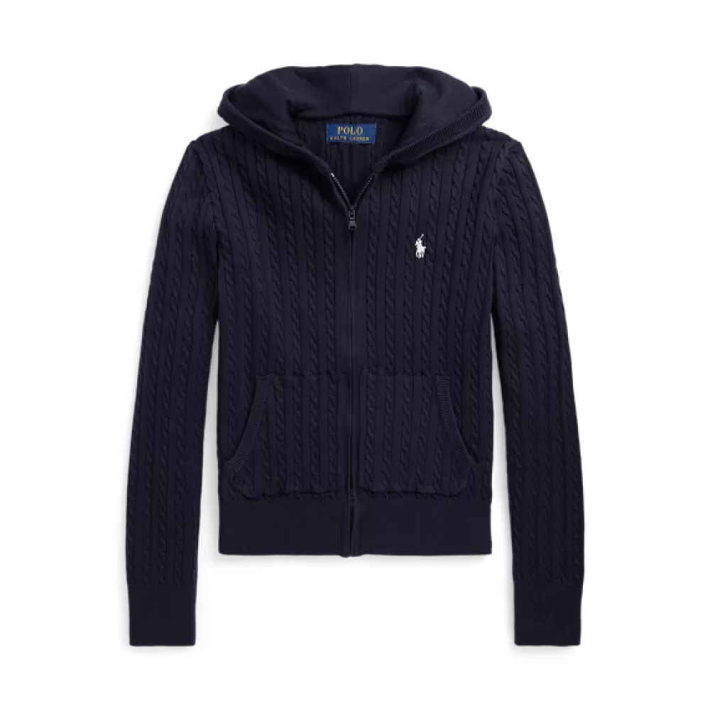 Pullover Und Strickjacken | Mädchen 7-14 Jahre>Ralph Lauren Pullover Und Strickjacken | Mädchen 7-14 Jahre Kapuzenjacke mit Mini-Zopfmuster für Children | ® DE