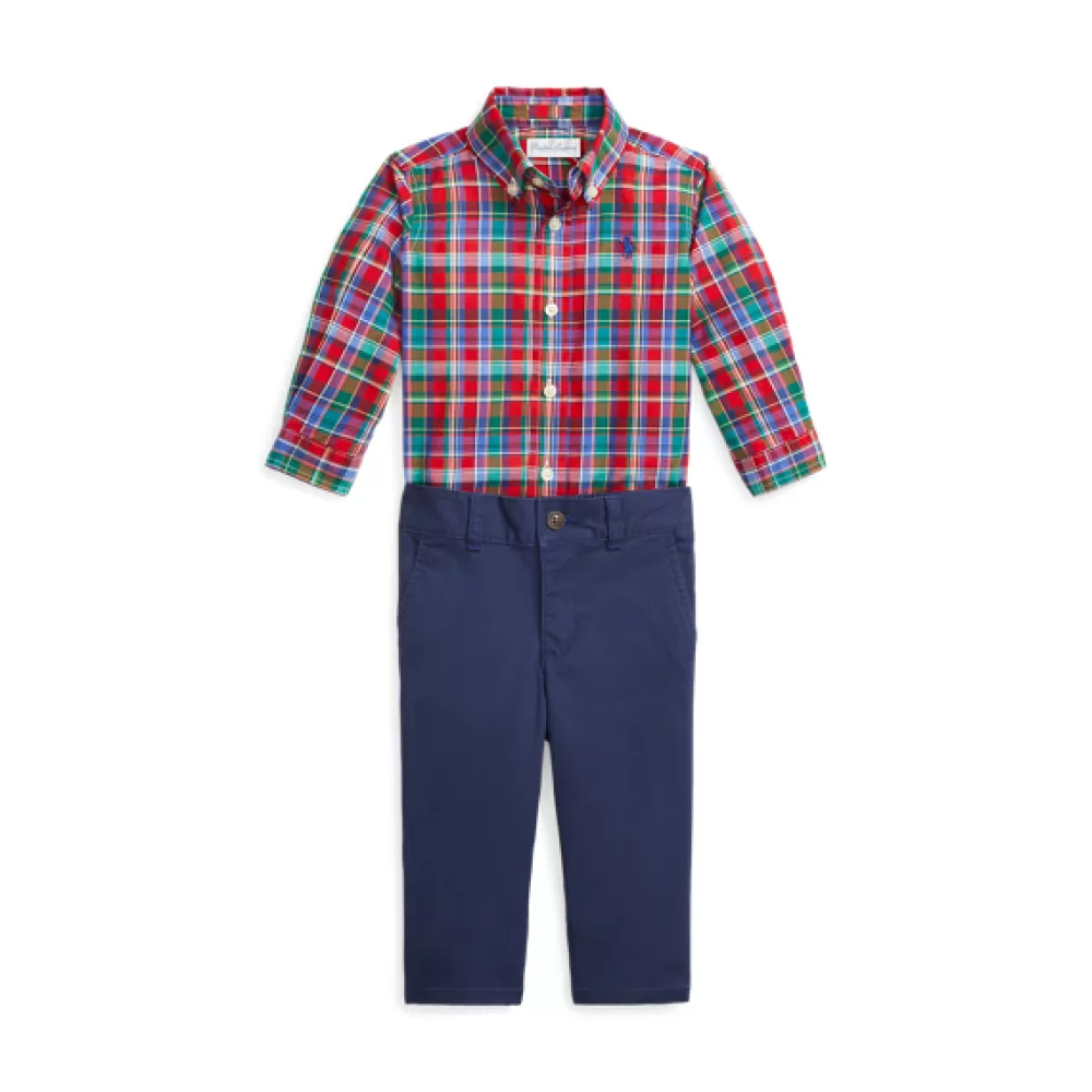 Outfits Und Geschenksets>Ralph Lauren Outfits Und Geschenksets Kariertes Baumwollhemd und Hose für Baby | ® DE