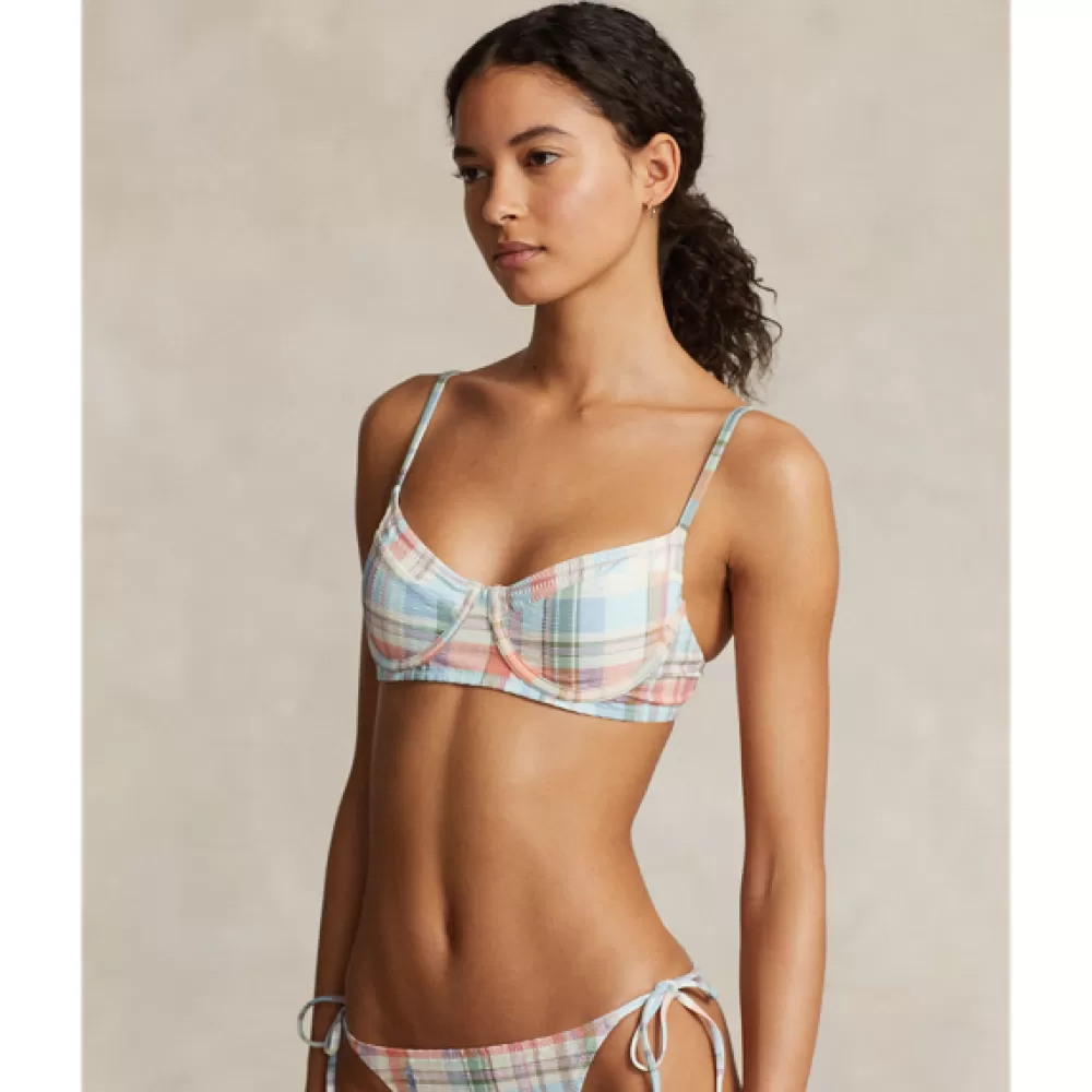 Bade- Und Strandmode>Ralph Lauren Bade- Und Strandmode Kariertes Korsett-Bikinitop für Women | ® DE