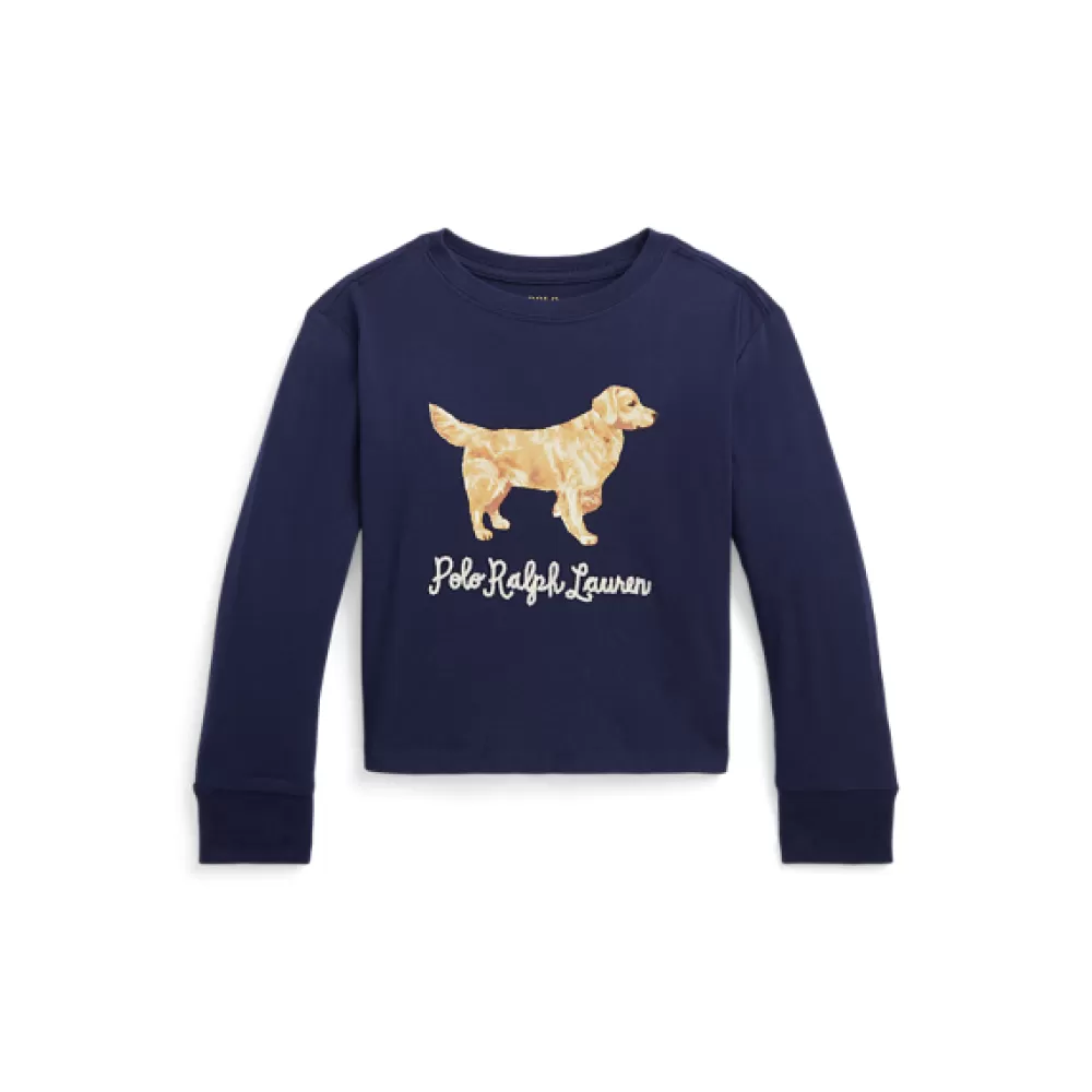 Sportbekleidung | Mädchen 1½-6½ Jahre>Ralph Lauren Sportbekleidung | Mädchen 1½-6½ Jahre Langarm-T-Shirt mit Golden Retriever für Children | ® DE