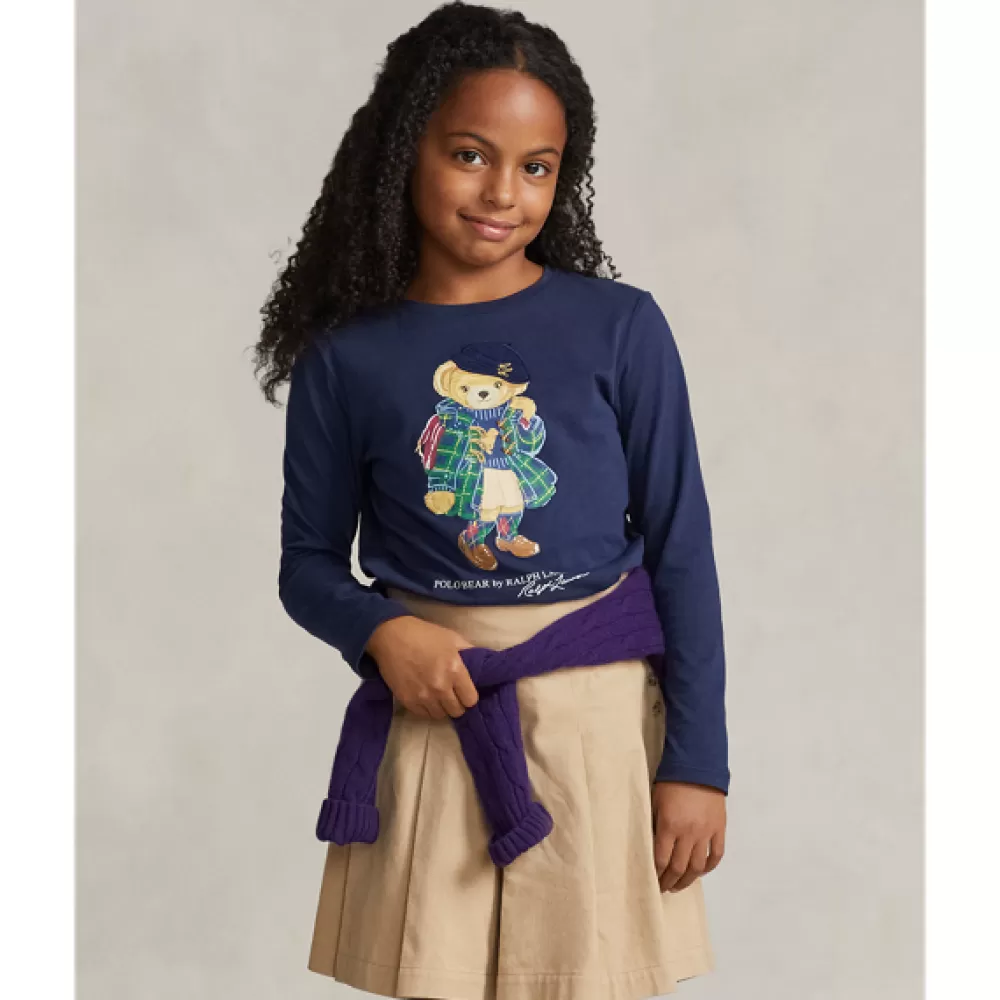 Mädchen | Sportbekleidung | Mädchen 7-14 Jahre>Ralph Lauren Mädchen | Sportbekleidung | Mädchen 7-14 Jahre Langärmliges T-Shirt mit Polo Bear für Children | ® DE