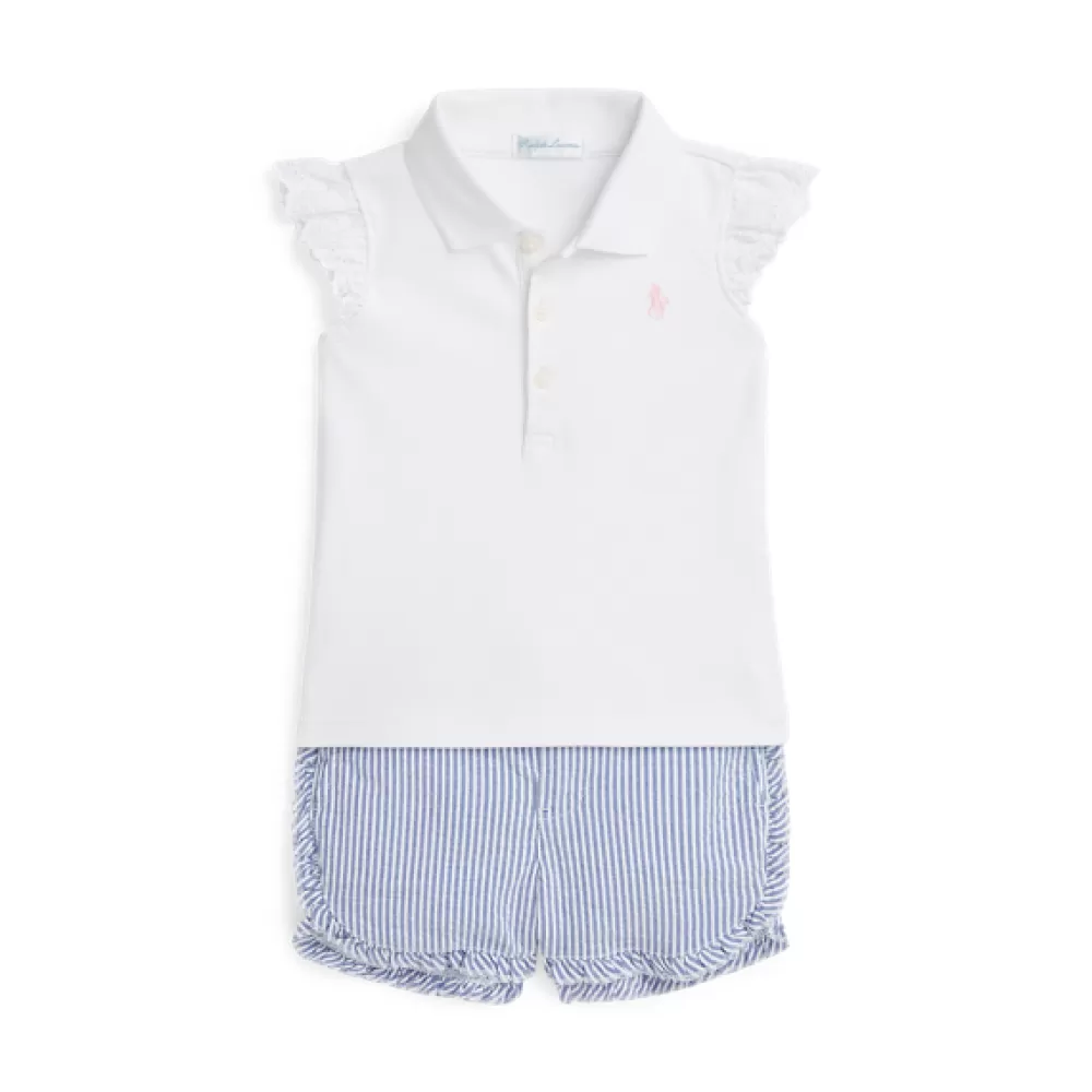 Outfits Und Geschenksets | Ihr Erster Frühling>Ralph Lauren Outfits Und Geschenksets | Ihr Erster Frühling Piqué-Poloshirt und Seersucker-Shorts für Baby | ® DE