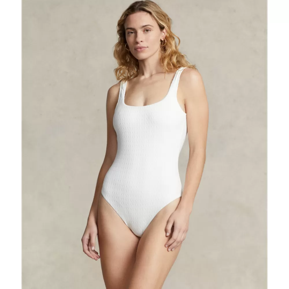 Bade- Und Strandmode>Ralph Lauren Bade- Und Strandmode Rückenfreier Badeanzug mit Zopfmuster für Women | ® DE