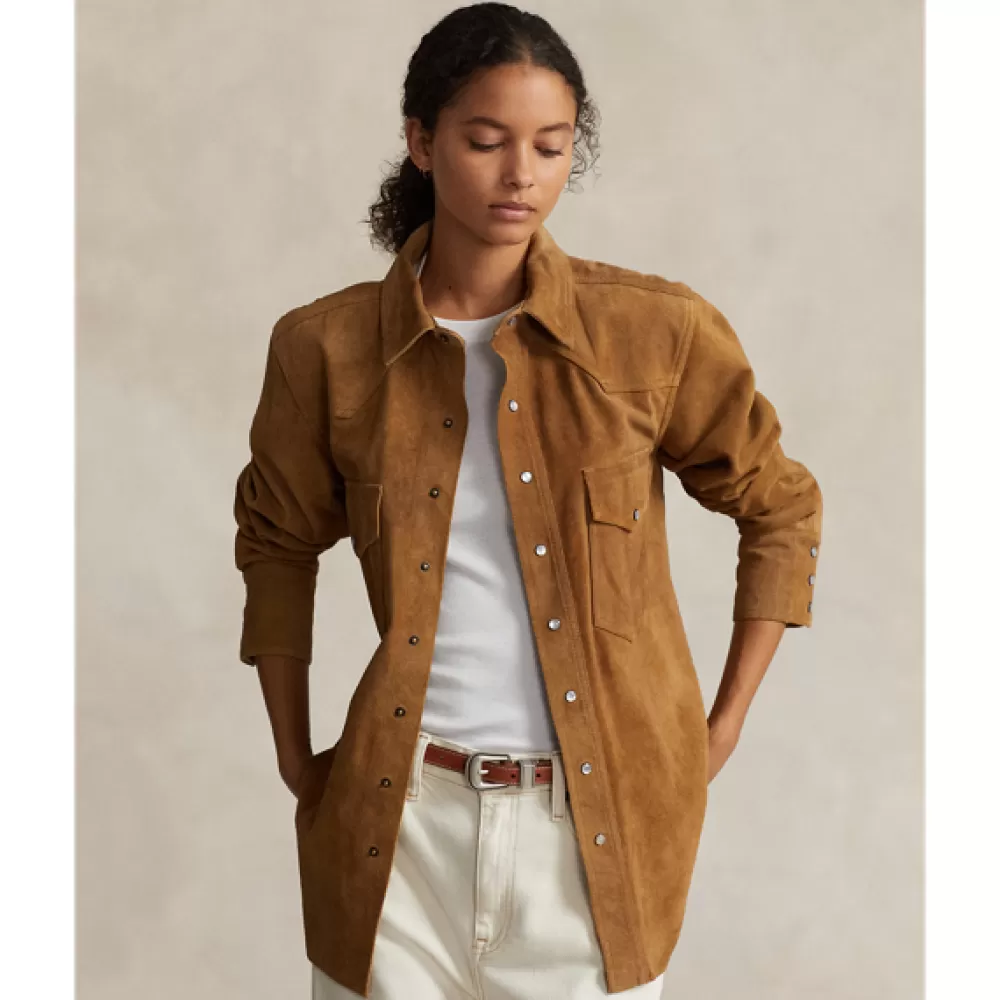 Hemden Und Blusen>Ralph Lauren Hemden Und Blusen Relaxed-Fit Westernhemd aus Wildleder für Women | ® DE