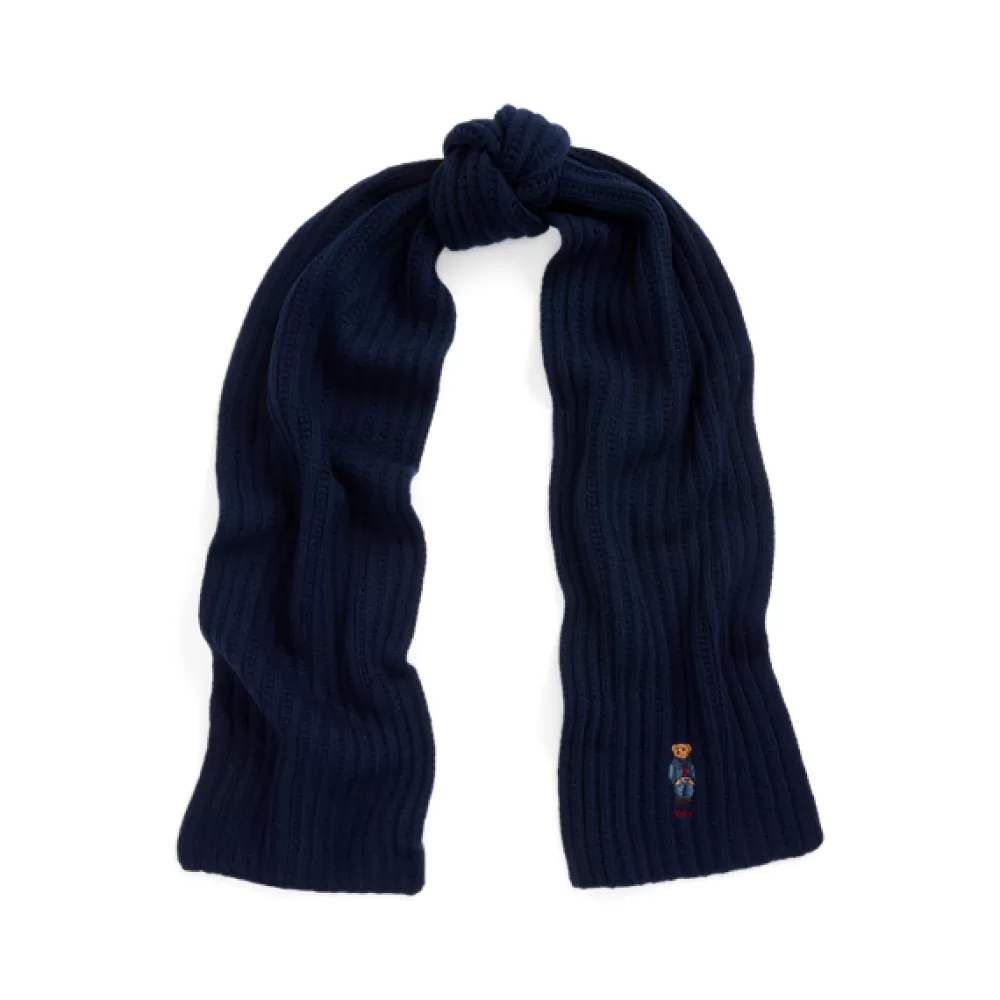 Mützen, Schals Und Handschuhe>Ralph Lauren Mützen, Schals Und Handschuhe Rippenstrickschal mit Polo Bear für Women | ® DE