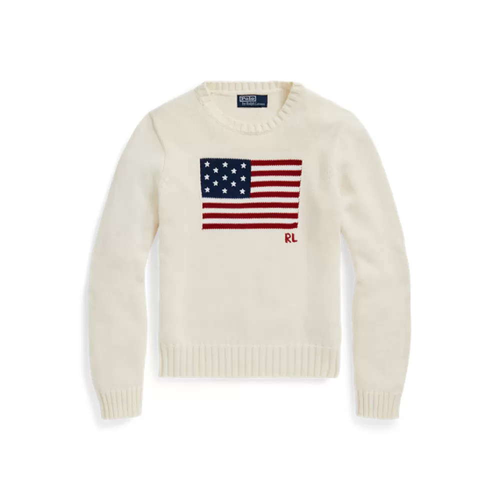 Pullover Und Strickjacken>Ralph Lauren Pullover Und Strickjacken Rundhalspullover mit Flagge für Women | ® DE