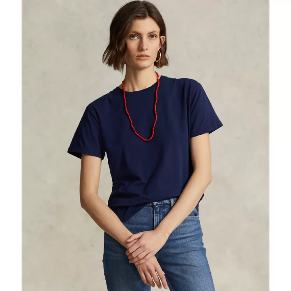 T-Shirts Und Tops>Ralph Lauren T-Shirts Und Tops Rundhals-T-Shirt aus Baumwolljersey für Women | ® DE