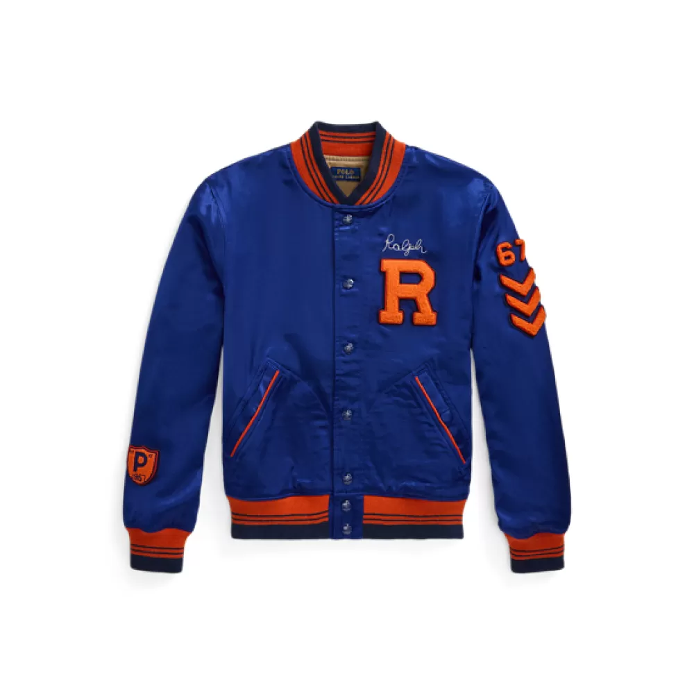 Jacken Und Mäntel>Ralph Lauren Jacken Und Mäntel Satin-Baseballjacke im College-Stil für Children | ® DE