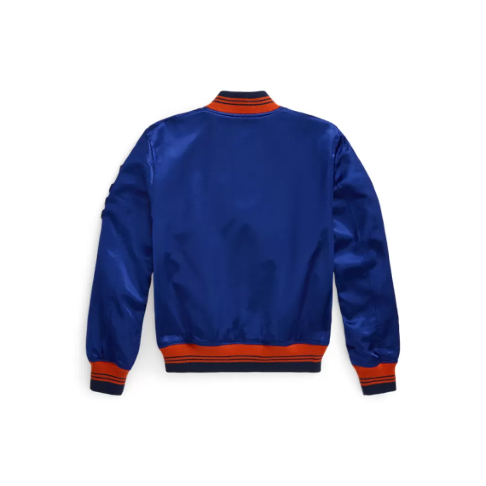 Jacken Und Mäntel>Ralph Lauren Jacken Und Mäntel Satin-Baseballjacke im College-Stil für Children | ® DE